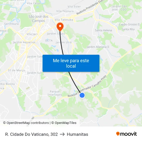 R. Cidade Do Vaticano, 302 to Humanitas map