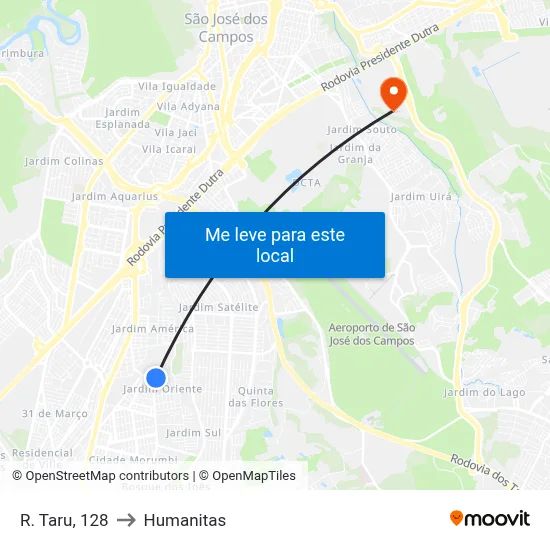 R. Taru, 128 to Humanitas map