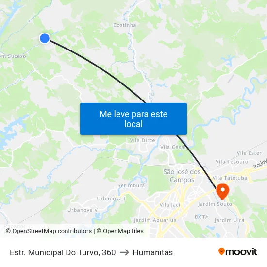 Estr. Municipal Do Turvo, 360 to Humanitas map