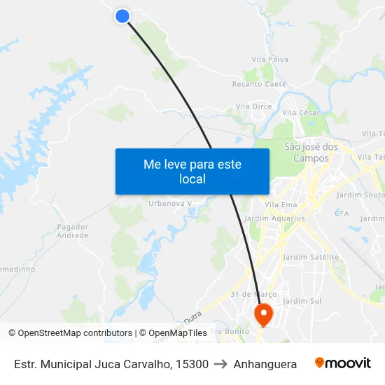 Estr. Municipal Juca Carvalho, 15300 to Anhanguera map