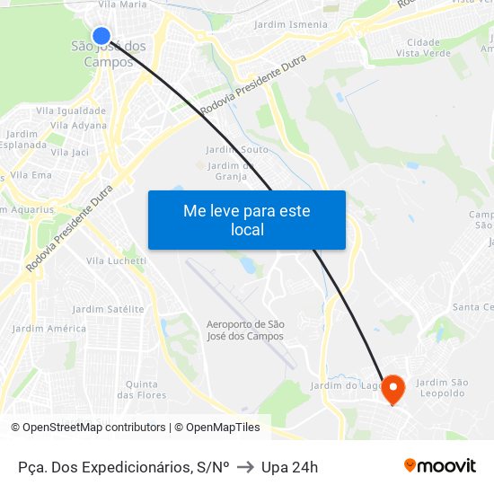 Pça. Dos Expedicionários, S/Nº to Upa 24h map