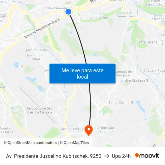 Av. Presidente Juscelino Kubitschek, 9250 to Upa 24h map