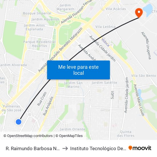 R. Raimundo Barbosa Nogueira, 251 to Instituto Tecnológico De Aeronautica map