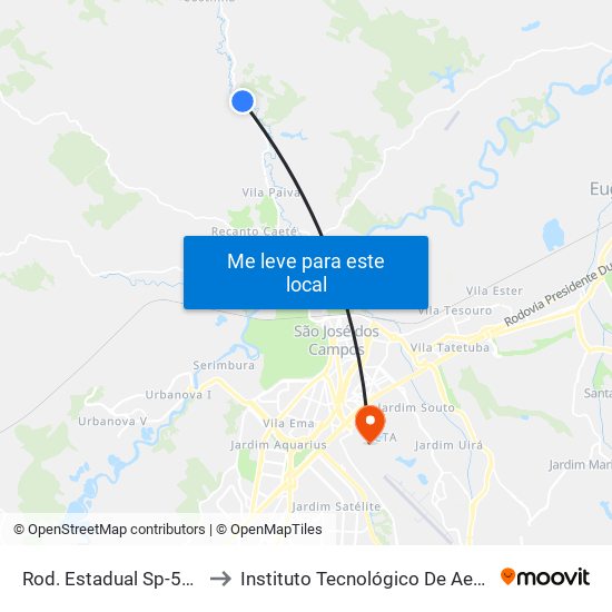 Rod. Estadual Sp-50, 3815 to Instituto Tecnológico De Aeronautica map