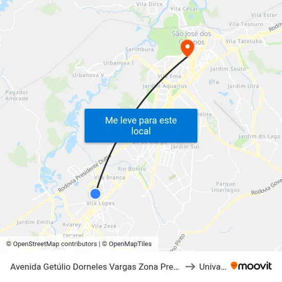 Avenida Getúlio Dorneles Vargas Zona Preferencial 01 - Zap 1 Jacareí - São Paulo 12305 Brasil to Univap - Direito map