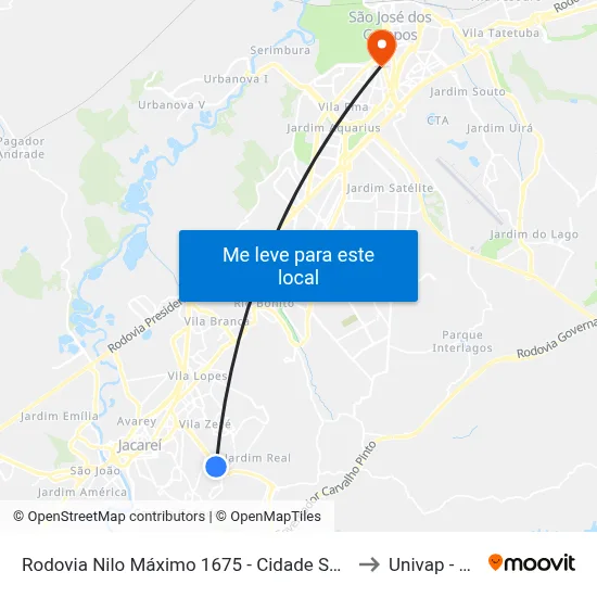 Rodovia Nilo Máximo 1675 - Cidade Salvador SP Brasil to Univap - Direito map