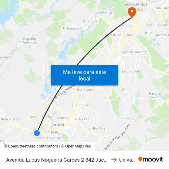 Avenida Lucas Nogueira Garces 2-342 Jacareí - SP 12324-000 República Federativa Do Brasil to Univap - Direito map