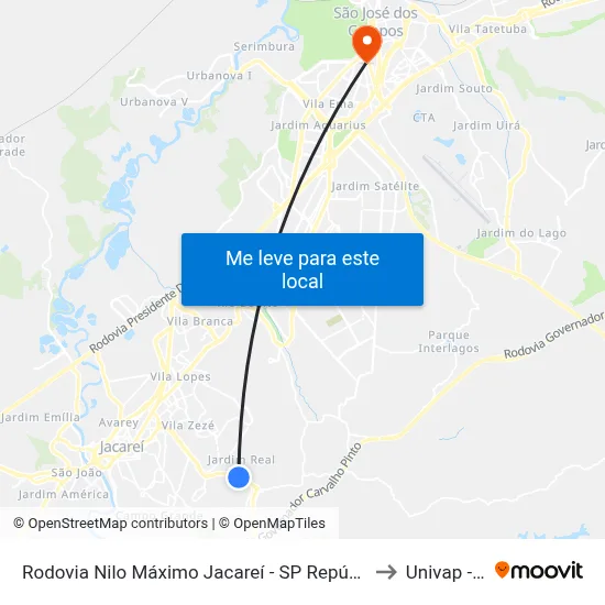 Rodovia Nilo Máximo Jacareí - SP República Federativa Do Brasil to Univap - Direito map
