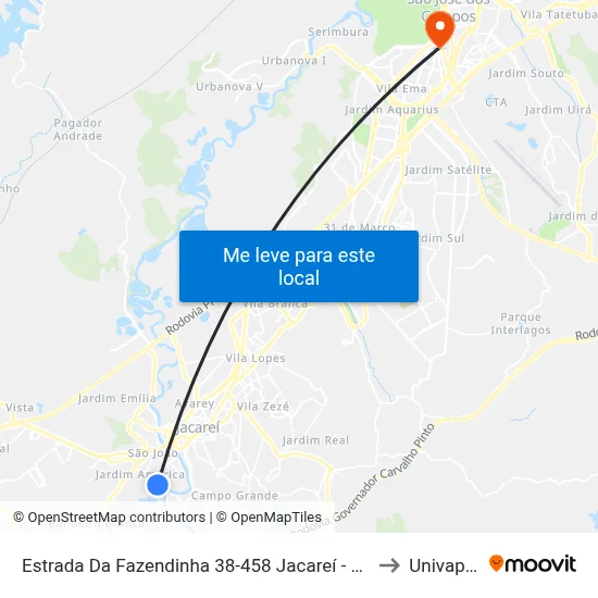 Estrada Da Fazendinha 38-458 Jacareí - SP República Federativa Do Brasil to Univap - Direito map