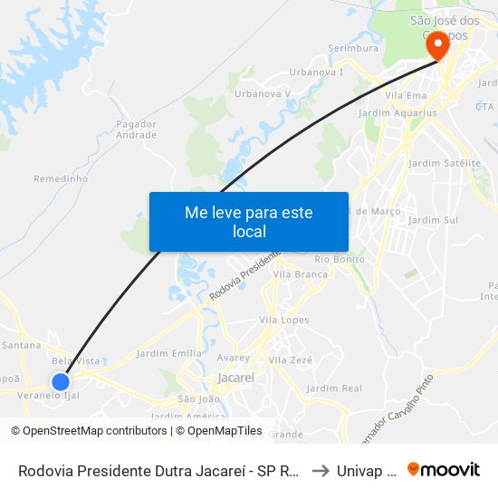 Rodovia Presidente Dutra Jacareí - SP República Federativa Do Brasil to Univap - Direito map