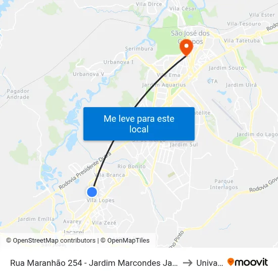 Rua Maranhão 254 - Jardim Marcondes Jacareí - SP 12305-050 República Federativa Do Brasil to Univap - Direito map