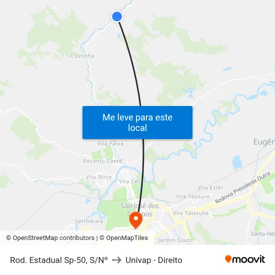 Rod. Estadual Sp-50, S/Nº to Univap - Direito map