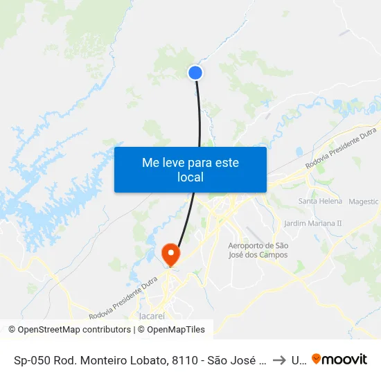 Sp-050 Rod. Monteiro Lobato, 8110 - São José Dos Campos, Sp, 12213, Brasil to Unip map