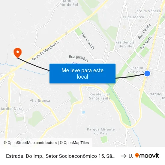 Estrada. Do Imp., Setor Socioeconômico 15, São José Dos Campos - São Paulo, Brasil - Cidade Morumbi, São José Dos Campos to Unip map