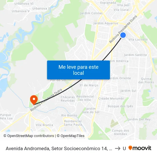 Avenida Andromeda, Setor Socioeconômico 14, São José Dos Campos - São Paulo, 12246, Brasil - Floradas De São José, São José Dos Campos to Unip map