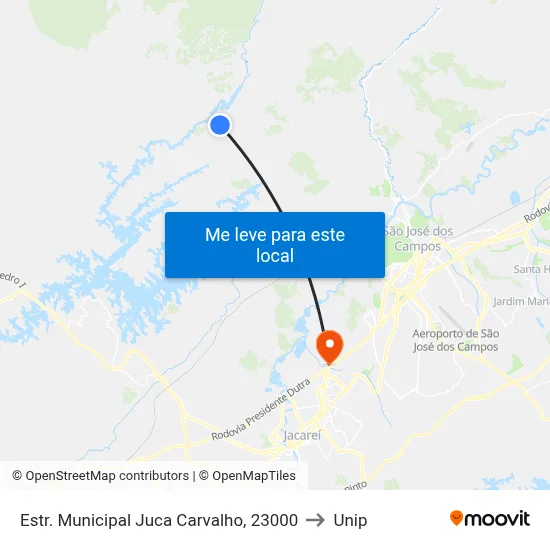 Estr. Municipal Juca Carvalho, 23000 to Unip map