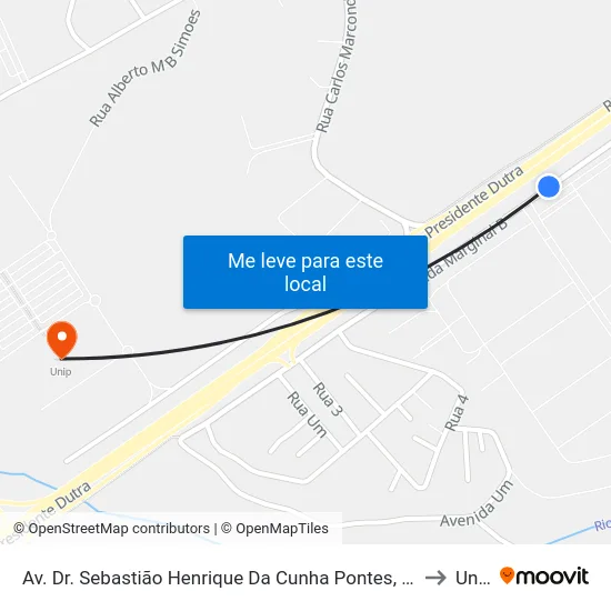 Av. Dr. Sebastião Henrique Da Cunha Pontes, S/Nº to Unip map