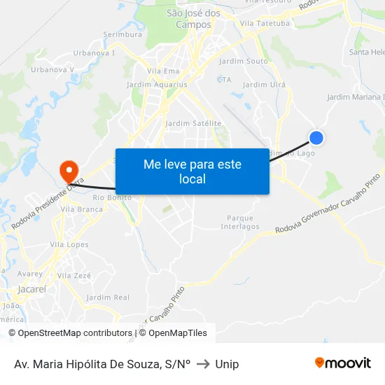 Av. Maria Hipólita De Souza, S/Nº to Unip map