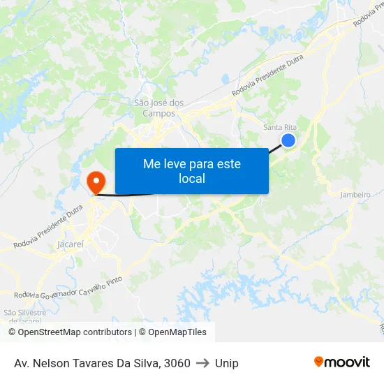 Av. Nelson Tavares Da Silva, 3060 to Unip map