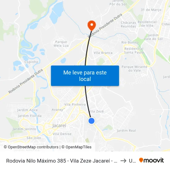 Rodovia Nilo Máximo 385 - Vila Zeze Jacareí - SP 12310-660 Brasil to Unip map