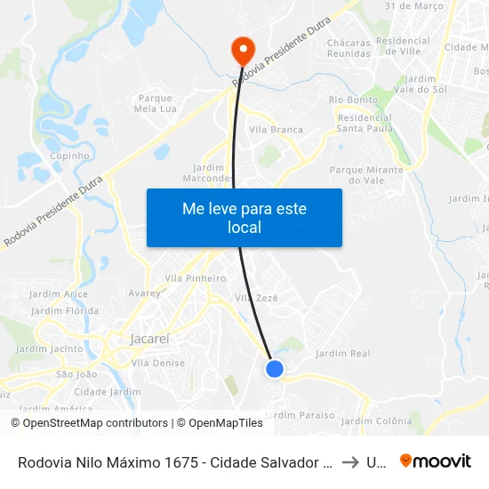 Rodovia Nilo Máximo 1675 - Cidade Salvador SP Brasil to Unip map