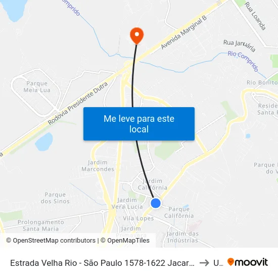 Estrada Velha Rio - São Paulo 1578-1622 Jacareí - SP República Federativa Do Brasil to Unip map