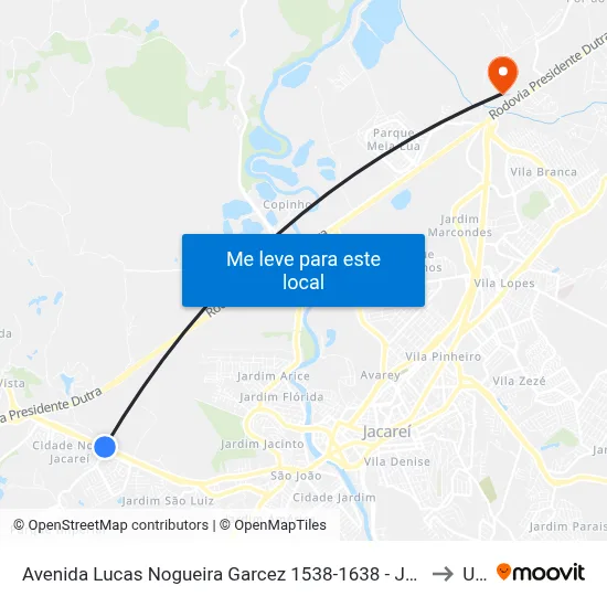 Avenida Lucas Nogueira Garcez 1538-1638 - Jardim Esperança SP Brasil to Unip map