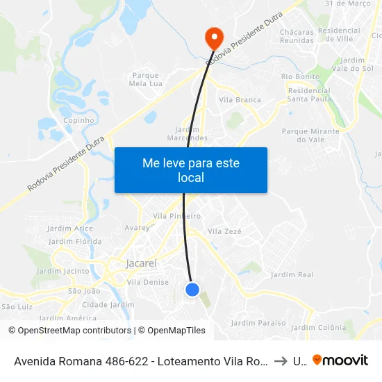 Avenida Romana 486-622 - Loteamento Vila Romana Jacareí - SP 12318-002 Brasil to Unip map