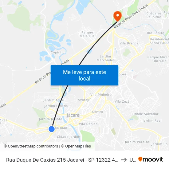 Rua Duque De Caxias 215 Jacareí - SP 12322-480 República Federativa Do Brasil to Unip map