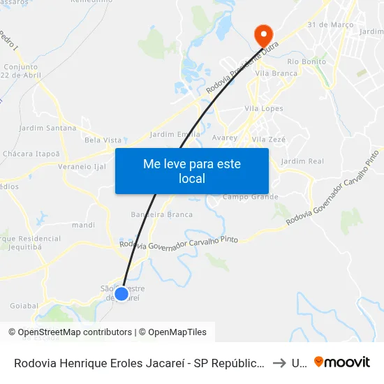 Rodovia Henrique Eroles Jacareí - SP República Federativa Do Brasil to Unip map