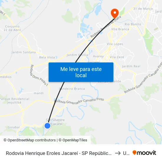 Rodovia Henrique Eroles Jacareí - SP República Federativa Do Brasil to Unip map