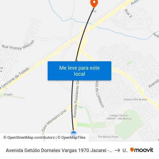 Avenida Getúlio Dorneles Vargas 1970 Jacareí - SP 12305-000 República Federativa Do Brasil to Unip map