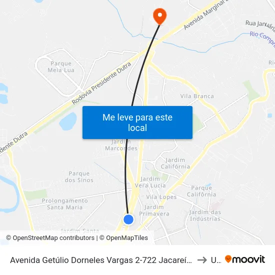 Avenida Getúlio Dorneles Vargas 2-722 Jacareí - SP República Federativa Do Brasil to Unip map