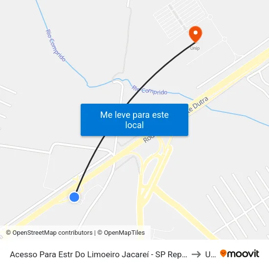 Acesso Para Estr Do Limoeiro Jacareí - SP República Federativa Do Brasil to Unip map