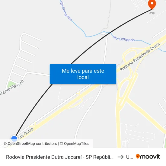 Rodovia Presidente Dutra Jacareí - SP República Federativa Do Brasil to Unip map