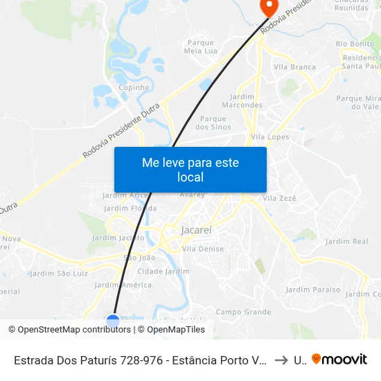 Estrada Dos Paturís 728-976 - Estância Porto Velho Jacareí - SP República Federativa Do Brasil to Unip map