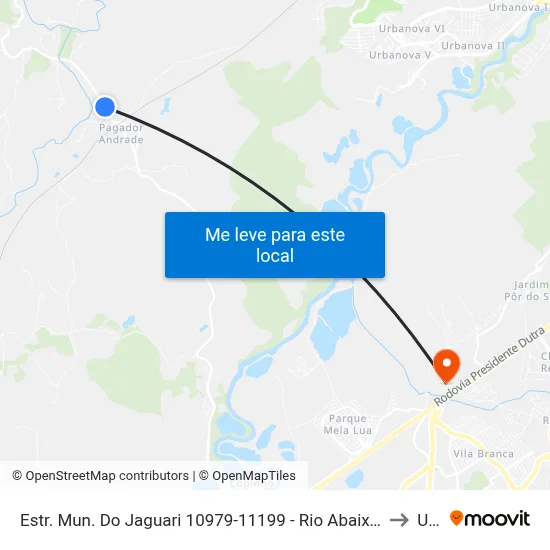 Estr. Mun. Do Jaguari 10979-11199 - Rio Abaixo Jacareí - SP Brasil to Unip map