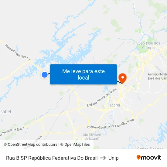 Rua B SP República Federativa Do Brasil to Unip map