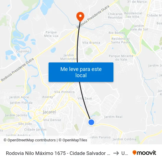 Rodovia Nilo Máximo 1675 - Cidade Salvador SP Brasil to Unip map