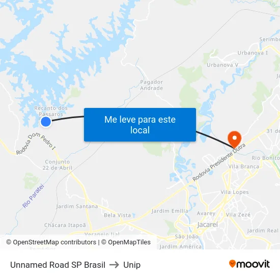 Unnamed Road SP Brasil to Unip map