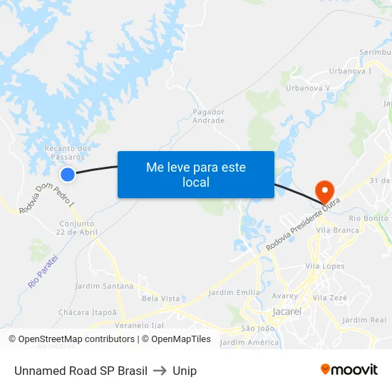 Unnamed Road SP Brasil to Unip map