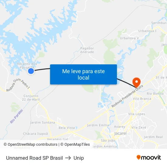 Unnamed Road SP Brasil to Unip map