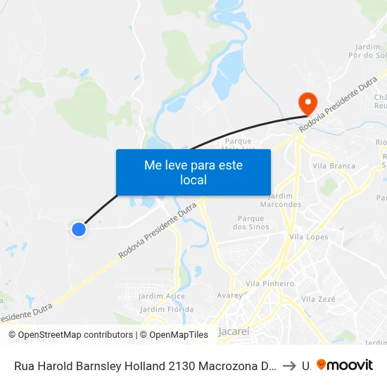 Rua Harold Barnsley Holland 2130 Macrozona Destinação Industrial (Mdi - Pagador De Andrade) Jacareí - São Paulo 12334 Brasil to Unip map