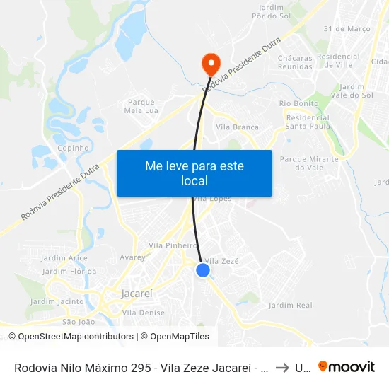 Rodovia Nilo Máximo 295 - Vila Zeze Jacareí - SP 12310-660 Brasil to Unip map