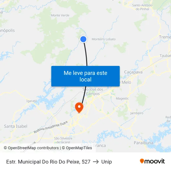 Estr. Municipal Do Rio Do Peixe, 527 to Unip map