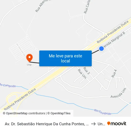 Av. Dr. Sebastião Henrique Da Cunha Pontes, 8500 to Unip map
