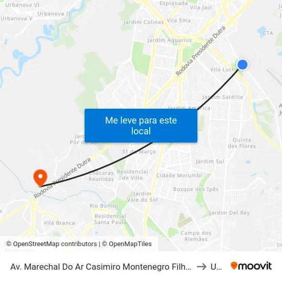 Av. Marechal Do Ar Casimiro Montenegro Filho, 470 to Unip map