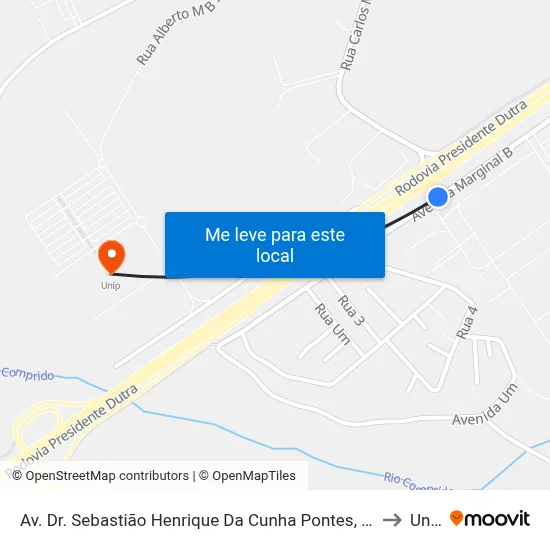 Av. Dr. Sebastião Henrique Da Cunha Pontes, 8500 to Unip map