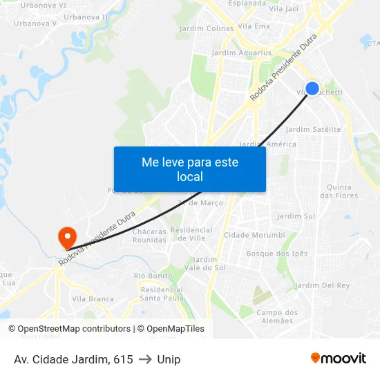 Av. Cidade Jardim, 615 to Unip map