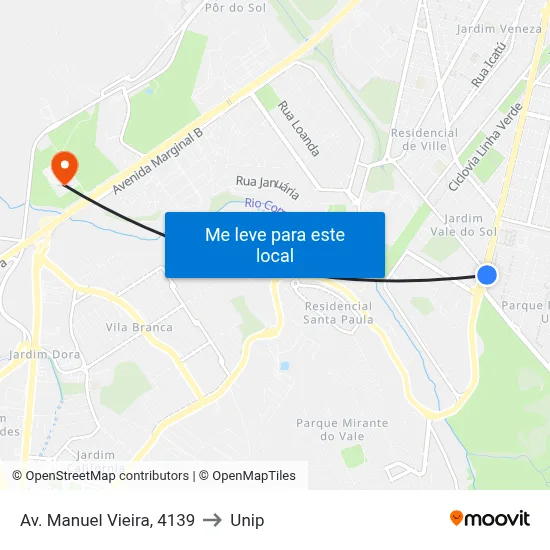 Av. Manuel Vieira, 4139 to Unip map